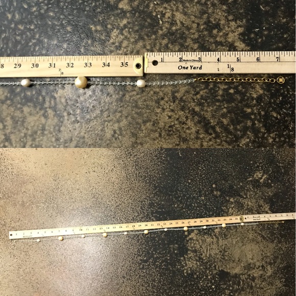 VTG Givenchy 43" Greek Key Large Faux Pearl Crystal Gold Tone Chunky Necklace - Picture 14 of 15